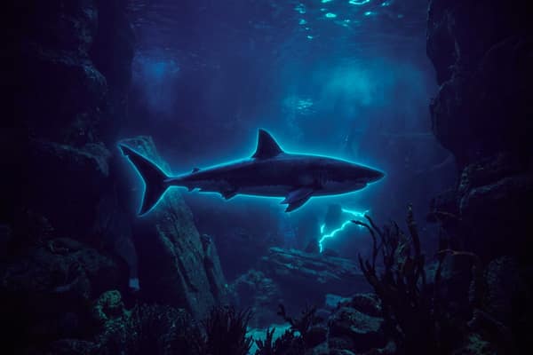 Слот Razor Shark с акулой под водой